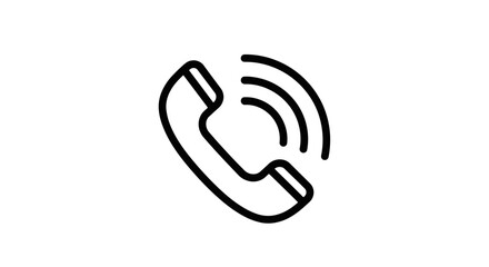 Minimalist Phone Symbol On Black Backdrop Evokes Communication And Digital Connectivity