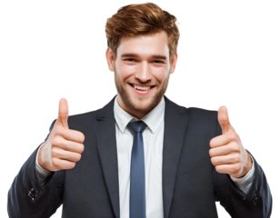 businessman showing thumbs up