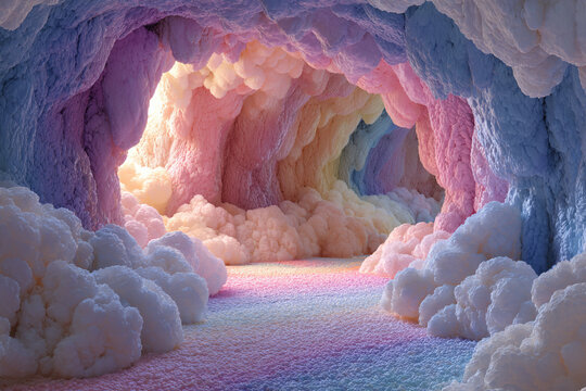 Mystical cavern illustration evoking wonder, exploration, and imagination. - Powered by Adobe