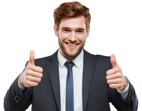 businessman showing thumbs up