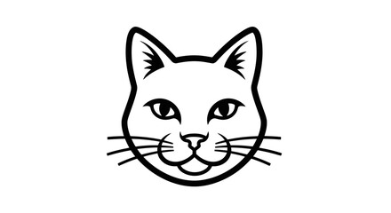 Fototapeta premium Minimalist Silhouette Of A Cat's Head Against A Deep Black Backdrop