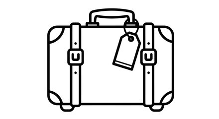 Minimalist Suitcase Illustration Depicting Travel, Vacation, Journeys, and Exploration Themes