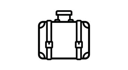 Minimalist Suitcase Icon Against a Black Background for Travel and Exploration Concepts