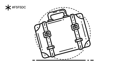 Minimalist Suitcase Illustration On Black Background Perfect For Travel and Journey Concepts