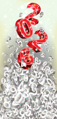 New 2026 year banner with 3d numbers, vector illustration