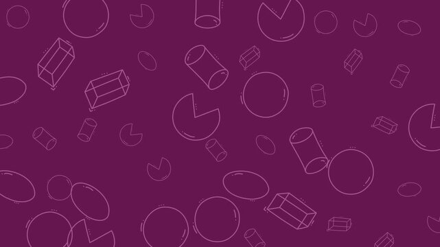 Geometric Outline Pattern Scientific Shapes Doodle Background Magenta