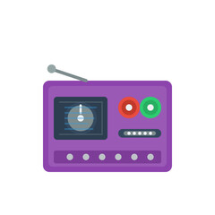 Vintage Radio Receiver Icon Flat Design