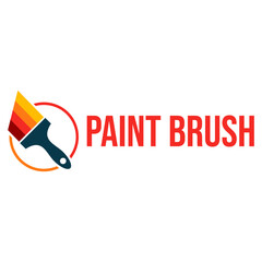 paint brush flat minimalist logo design