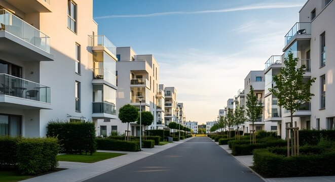 Modernos edificios de apartamentos en una zona residencial verde de la ciudad