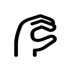 Stylized hand illustration with curled fingers and a bold black outline against a white background scene