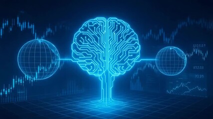 Digital brain with data connections showcasing global insights and analytics. - Powered by Adobe