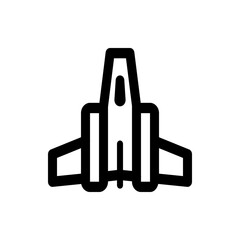 Illustration of a futuristic spaceship with wings and a cockpit in a minimalist black and white design style