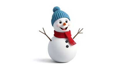 Snowman Icon  Isolated on White Background