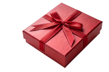 Elegant Red Gift Box with Ribbon and Bow, Perfect for Celebrations and Special Occasions Presents