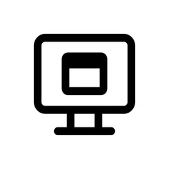 Illustration of a black monitor with a thick outline and a smaller screen inside the main display area