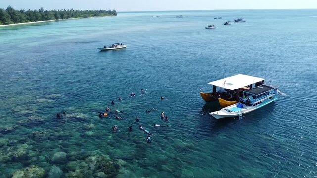swimming in Karimunjawa Central Java Indonesia 