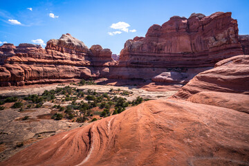 hiking near moab in canyonlands the needles in utah, usa