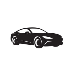 Black sport car vector illustration isolated on white, a luxury transport with fast speed and shiny chrome design