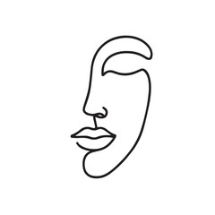 A person or man head silhouette icon illustration is a vector symbol of a face profile for design
