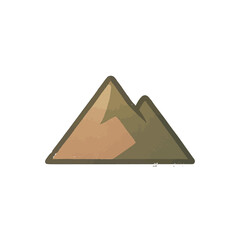 Geometric 3D vector icon of the pyramids of Giza in Egypt, an isolated object design with a black triangle shape