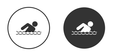 Swimmer icon. filled flat sign for mobile concept. Vector graphics