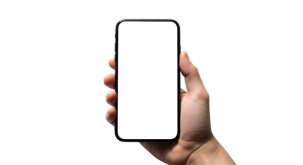 Smartphone mockup blank white display black background