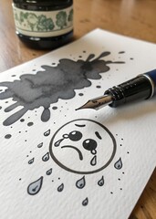 ink pen and ink 
ink blot