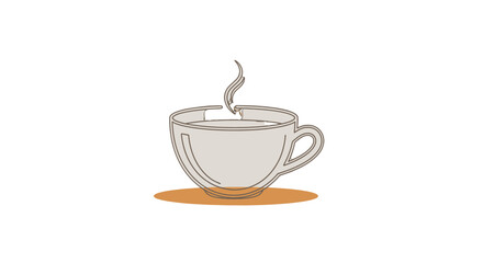 Minimalistic Coffee Illustration In Cozy Mug Against Black Canvas Setting Design