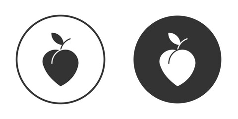 Peach icon. filled flat sign for mobile concept. Vector graphics