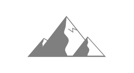 Fototapeta premium Minimalistic Mountain Range Design Depicted Against a Black Background Graphic Art.