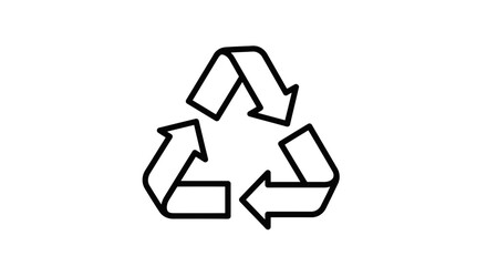 Fototapeta premium Minimalistic Recycling Symbol: Environmental Preservation and Sustainability Concept