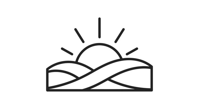 Minimalistic Sunset Over Rolling Hills Concept Representing Hope And New Beginnings