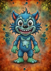 cartoon zombie in the night