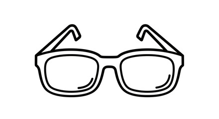 Fototapeta premium Minimalistic White Eyewear Silhouette On Black Background For Abstract Design Purposes