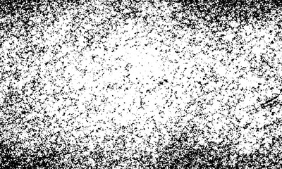 Grunge Black speckle texture on white background with dense edges isolated on a transparent background