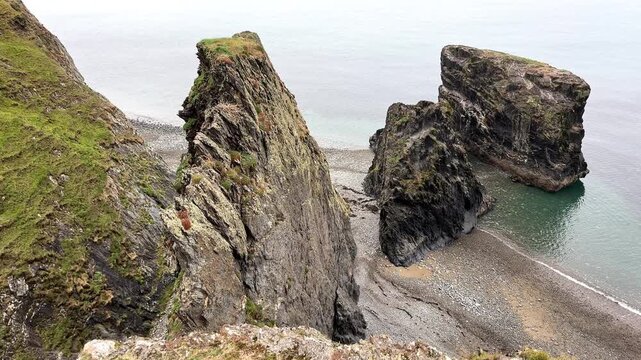 Sea Stacks in Trefor, Llyn Peninsula, Gwynedd, North Wales, United Kingdom