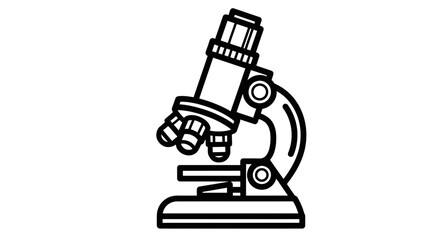 Outline Of A Microscope Against A Black Void Perfect For Scientific Illustrations
