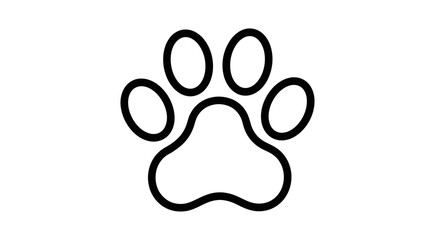 Paw Print Silhouette Design Featuring A Classic Animal Footprint On A Dark Black Background