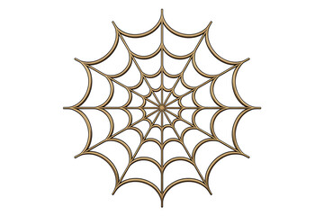 Intricate, golden spiderweb design, symmetrical and detailed, evoking a sense of mystery and fragility.
