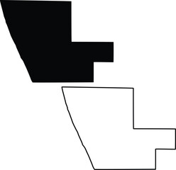 Map of Muskegon County Michigan USA Silhouette Flat and Outline Design