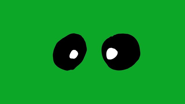 Simple Eye Blink Animation Green Screen Loop - Neutral Human Eye Element VFX