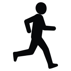 Active person in motion silhouette illustration promoting healthy lifestyle and fitness