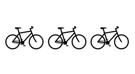 Obraz premium Simple black and white illustration depicting a row of bicycles