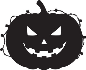 PUMPKIN WITH LIGHT SILHOUETTE HALLOWEEN