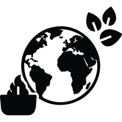 Eco-Friendly Earth Concept Icon globe environment sustainability leaves compost recycle organic nature