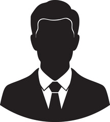 Businessman avatar silhouette in suit and tie professional profile Icon