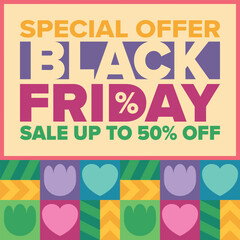 Black Friday. Sale up to 90% off. Biggest sale of the year. Special offer banner. Holiday shopping in United States. Super season deal in November. Discount badge. Creative vector template