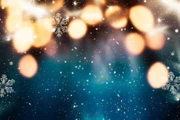 Blurred bokeh of Christmas lights