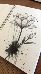 old book with flower