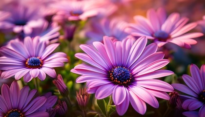 Obraz premium Pink Purple African Daisy Osteospermum Blossoms